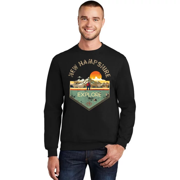 New Hampshire Retro Vintage Hiking Apparel Souvenir Tall Sweatshirt