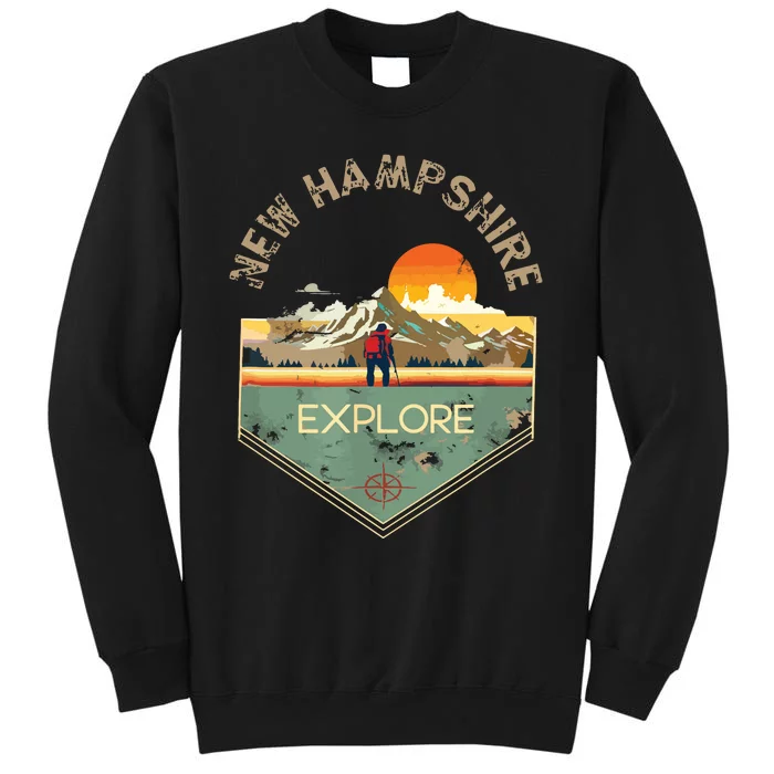 New Hampshire Retro Vintage Hiking Apparel Souvenir Tall Sweatshirt