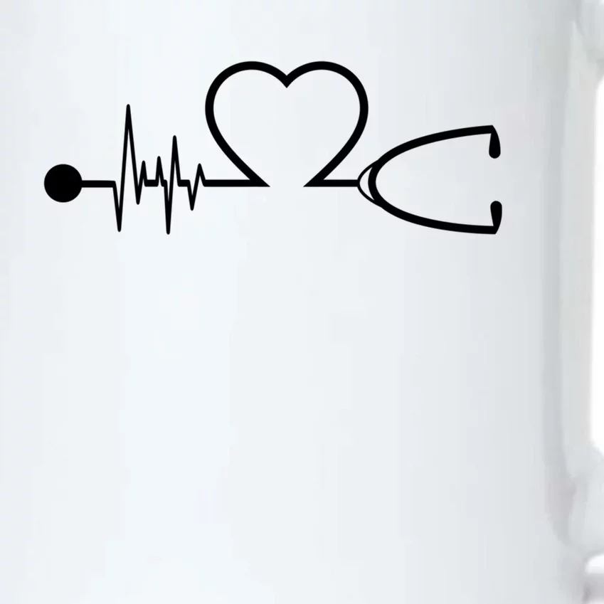 Nurse Heartbeat Stethoscope Gift Black Color Changing Mug