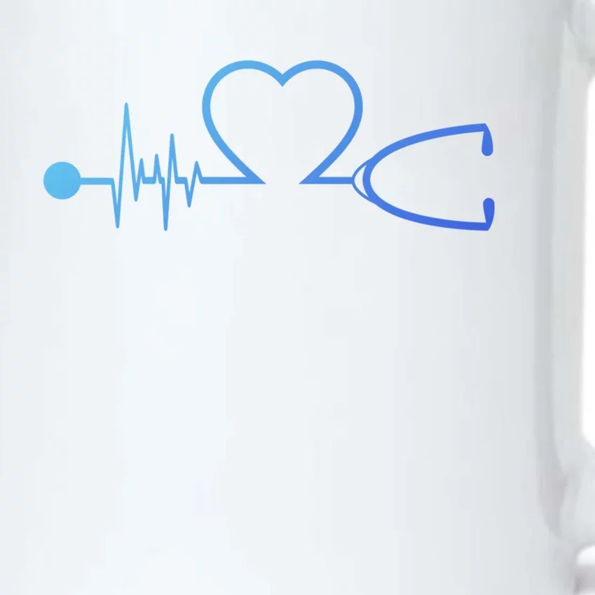 Nurse Heartbeat Stethoscope Gift Black Color Changing Mug