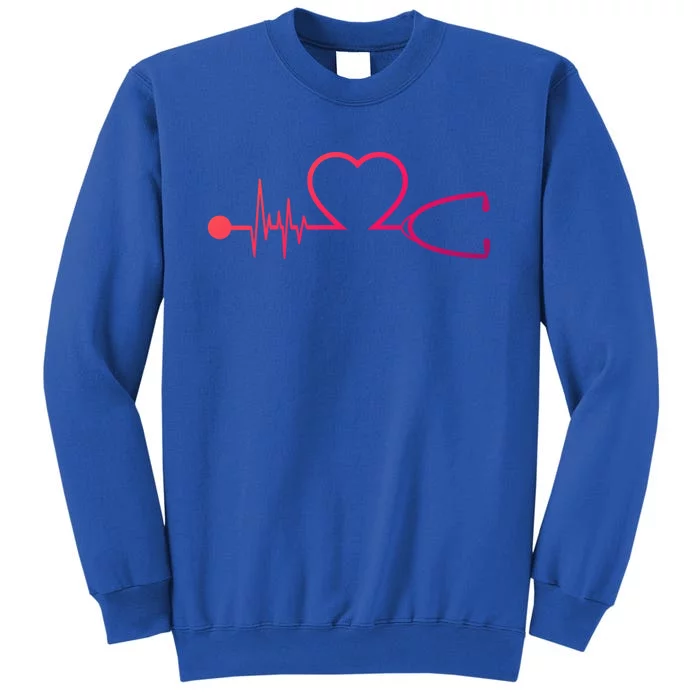 Nurse Heartbeat Stethoscope Gift Tall Sweatshirt