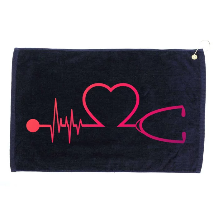 Nurse Heartbeat Stethoscope Gift Grommeted Golf Towel