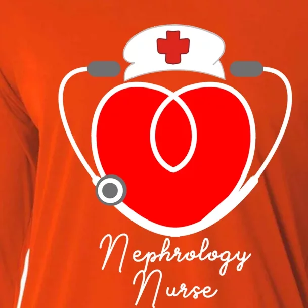 Nurse Heart Stethoscope For Nephrology Nurse Halloween Cute Gift Cooling Performance Long Sleeve Crew