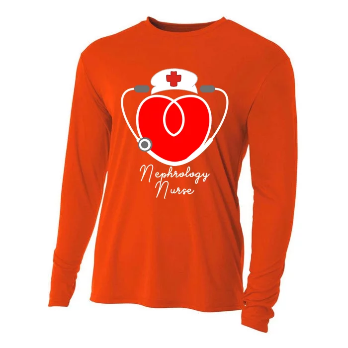 Nurse Heart Stethoscope For Nephrology Nurse Halloween Cute Gift Cooling Performance Long Sleeve Crew