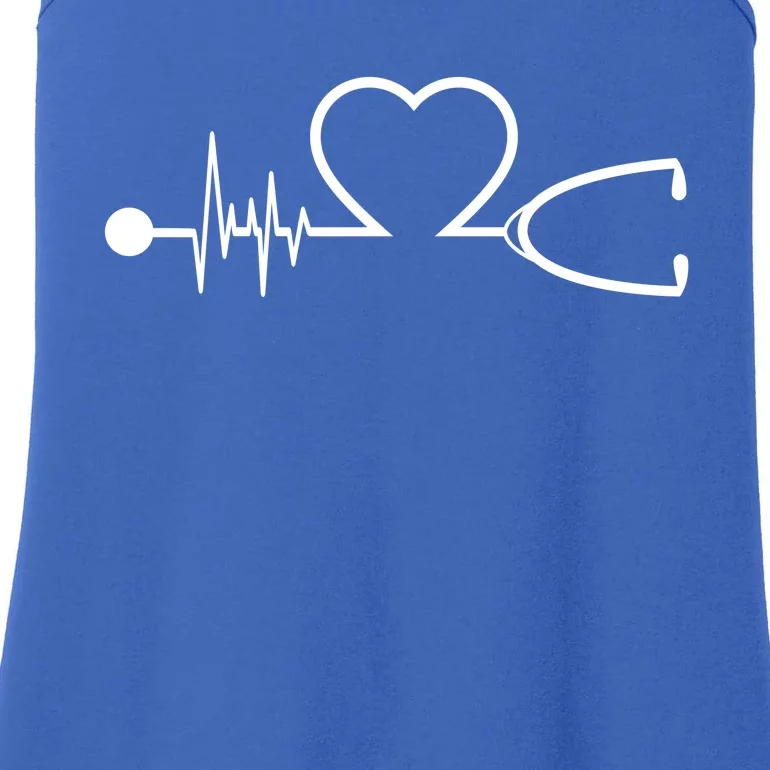 Nurse Heartbeat Stethoscope Gift Ladies Essential Tank