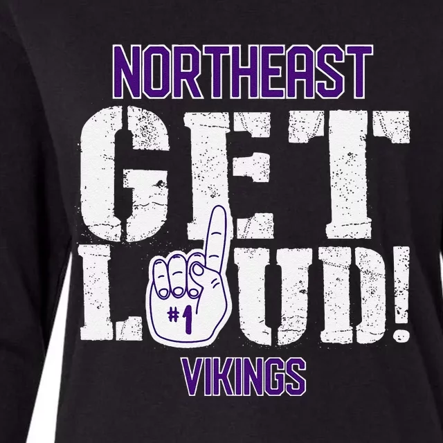 Northeast High School Get Loud Vikings Womens Cotton Relaxed Long Sleeve T-Shirt