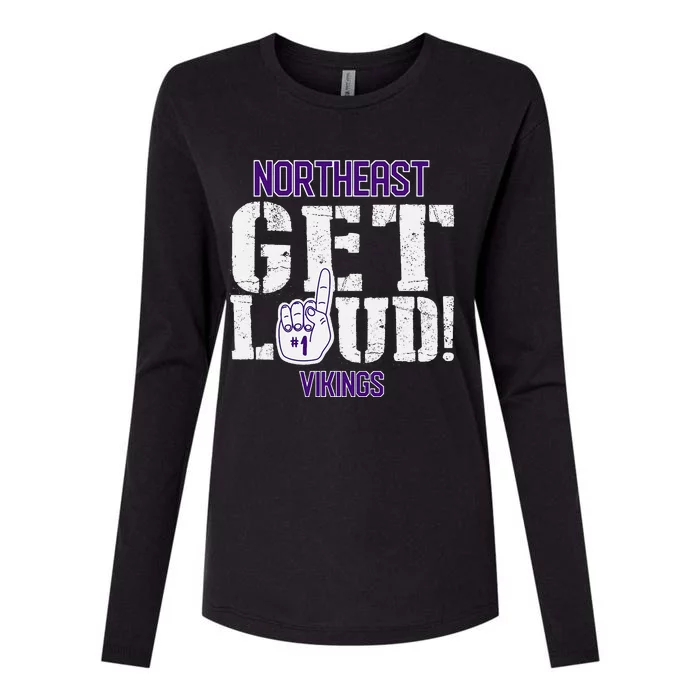 Northeast High School Get Loud Vikings Womens Cotton Relaxed Long Sleeve T-Shirt