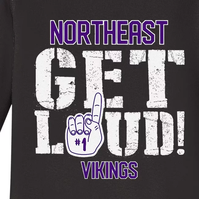 Northeast High School Get Loud Vikings Baby Long Sleeve Bodysuit