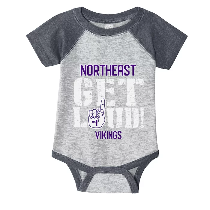 Northeast High School Get Loud Vikings Infant Baby Jersey Bodysuit