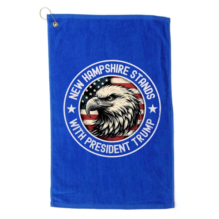 New Hampshire Stands With Trump Funny Gift Platinum Collection Golf Towel