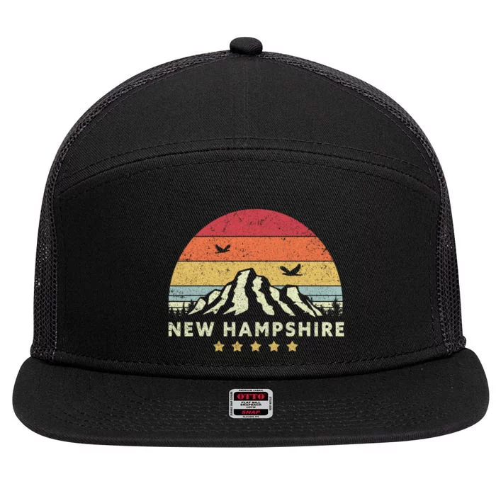 New Hampshire Shirt. Retro Style NH, USA 7 Panel Mesh Trucker Snapback Hat