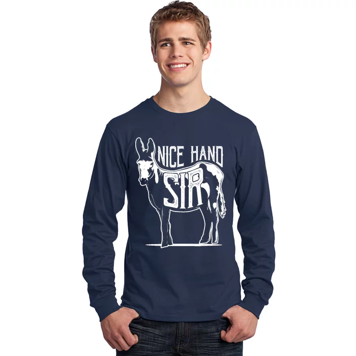 Nice Hand Sir Donkey Poker Funny Gambling Design Long Sleeve Shirt