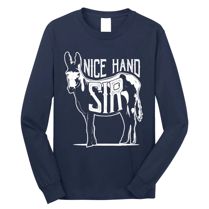 Nice Hand Sir Donkey Poker Funny Gambling Design Long Sleeve Shirt