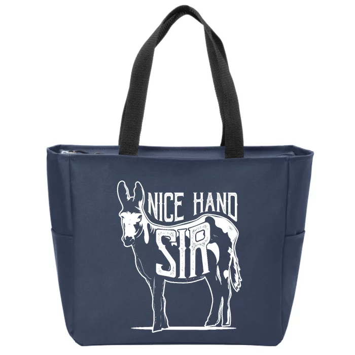 Nice Hand Sir Donkey Poker Funny Gambling Design Zip Tote Bag