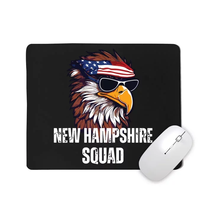 New Hampshire Squad Retro Bald Eagle American Flag Bandana Mousepad