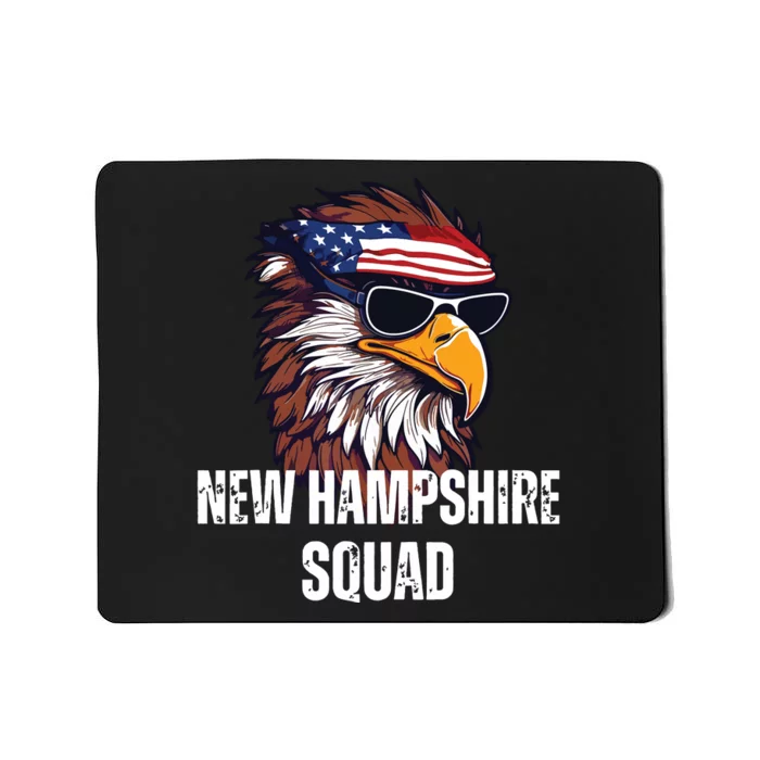 New Hampshire Squad Retro Bald Eagle American Flag Bandana Mousepad