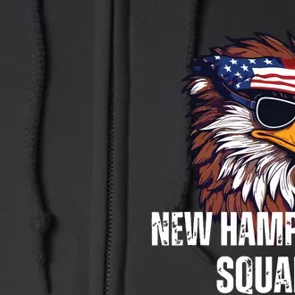 New Hampshire Squad Retro Bald Eagle American Flag Bandana Full Zip Hoodie