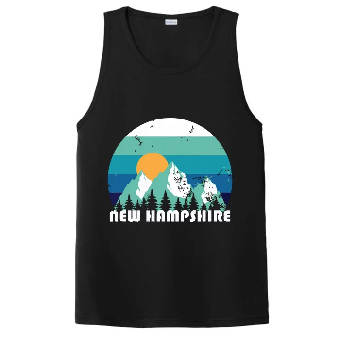 New Hampshire State Retro Vintage Performance Tank