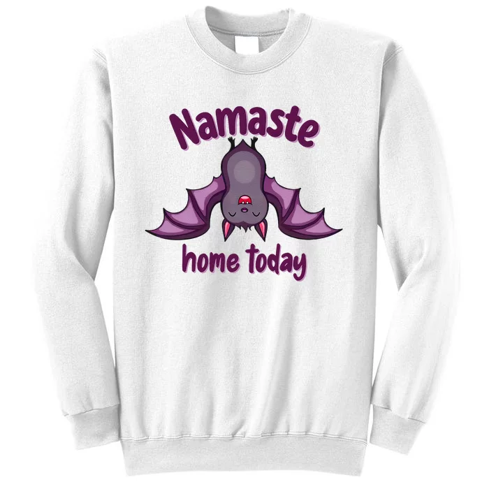 Namaste Home Today Cute Halloween Bat Yoga Yogi Sweatshirt