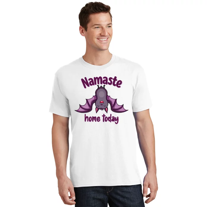 Namaste Home Today Cute Halloween Bat Yoga Yogi T-Shirt