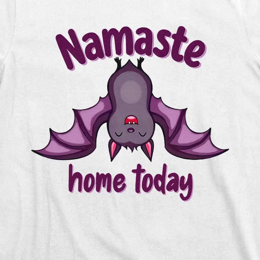 Namaste Home Today Cute Halloween Bat Yoga Yogi T-Shirt