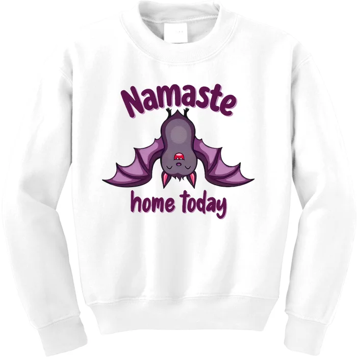 Namaste Home Today Cute Halloween Bat Yoga Yogi Kids Sweatshirt