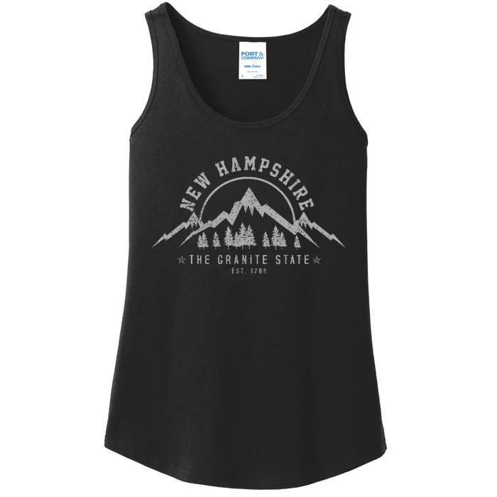 New Hampshire The Granite State Est. 1788 Mountains Gift Ladies Essential Tank