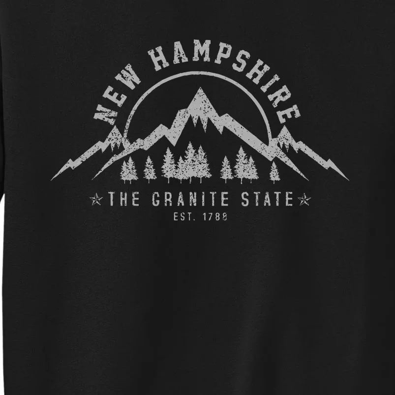 New Hampshire The Granite State Est. 1788 Mountains Gift Tall Sweatshirt