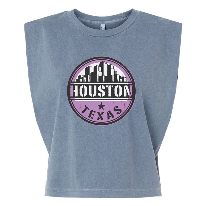 Neon Houston Texas Logo Garment-Dyed Women's Muscle Tee