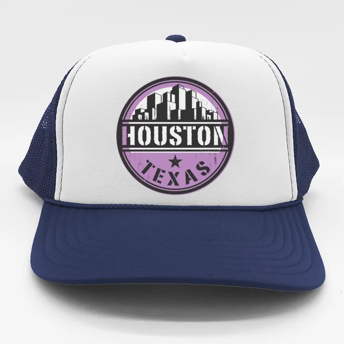 Neon Houston Texas Logo Trucker Hat