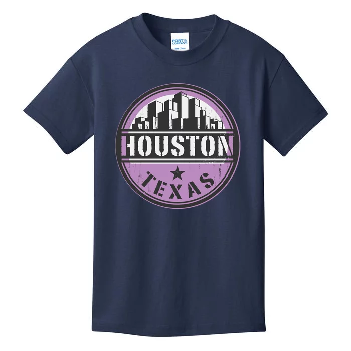 Neon Houston Texas Logo Kids T-Shirt