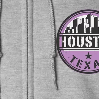 Neon Houston Texas Logo Full Zip Hoodie