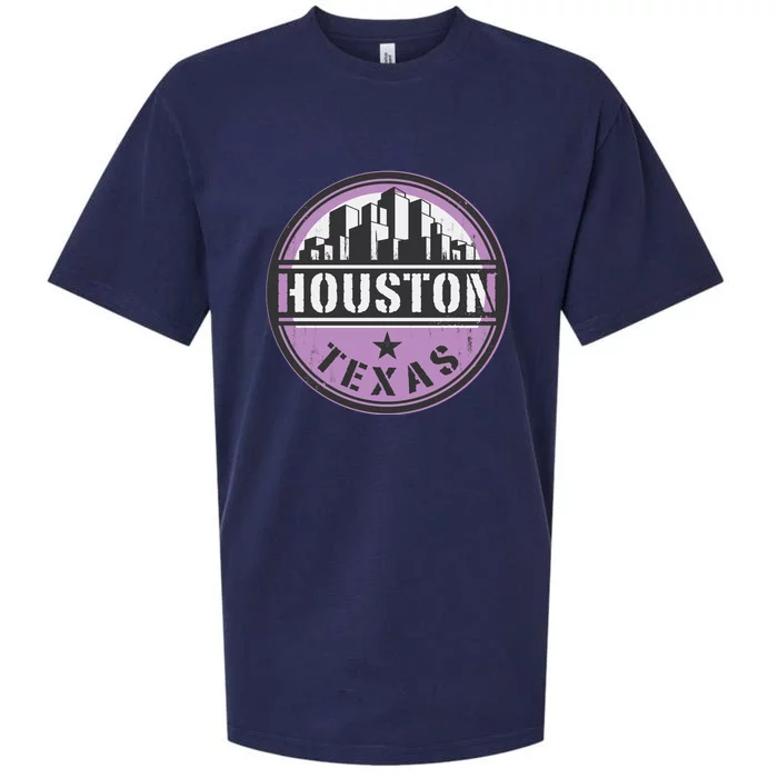 Neon Houston Texas Logo Sueded Cloud Jersey T-Shirt