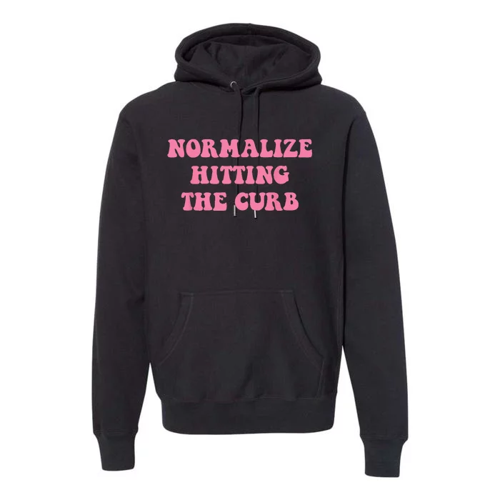 Normalize Hitting the Curb Funny Apparel Premium Hoodie