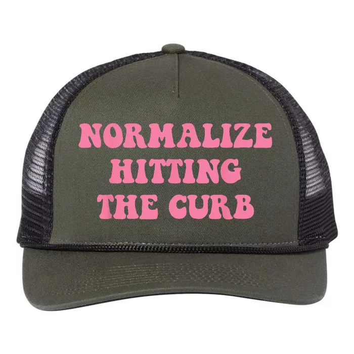 Normalize Hitting the Curb Funny Apparel Retro Rope Trucker Hat Cap