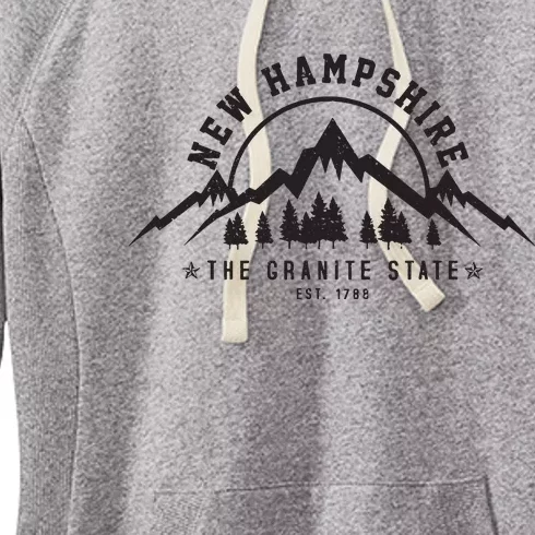 New Hampshire The Granite State Est 1788 Mountains Gift Women's Fleece Hoodie