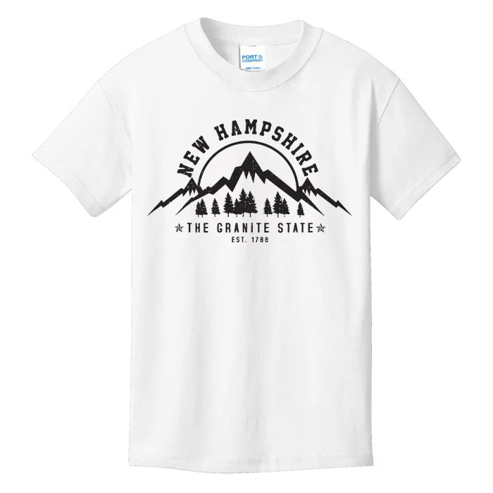 New Hampshire The Granite State Est 1788 Mountains Gift Kids T-Shirt