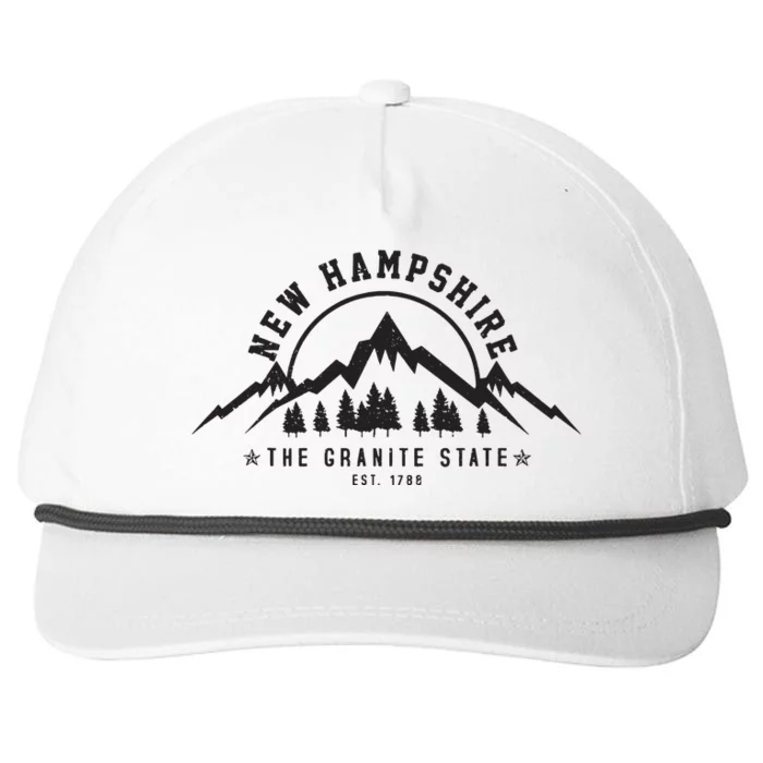 New Hampshire The Granite State Est 1788 Mountains Gift Snapback Five-Panel Rope Hat