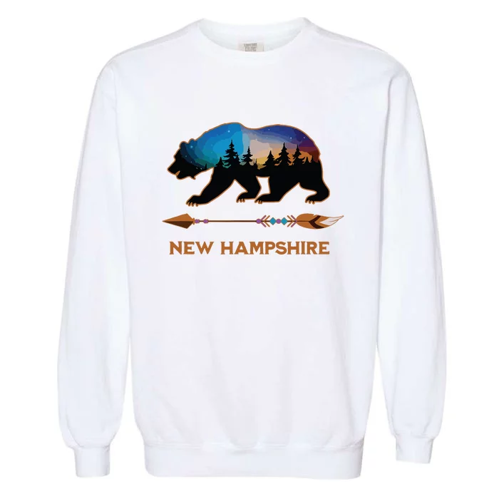 New Hampshire Usa Black Bear Hiking Trails Vacation Souvenir Garment-Dyed Sweatshirt