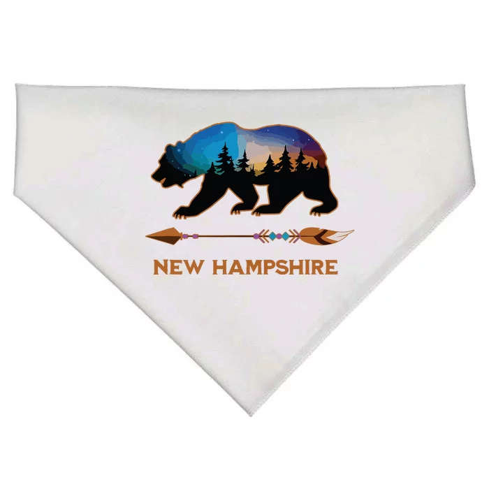 New Hampshire Usa Black Bear Hiking Trails Vacation Souvenir USA-Made Doggie Bandana