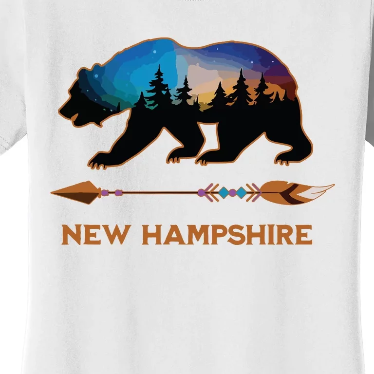 New Hampshire Usa Black Bear Hiking Trails Vacation Souvenir Women's T-Shirt