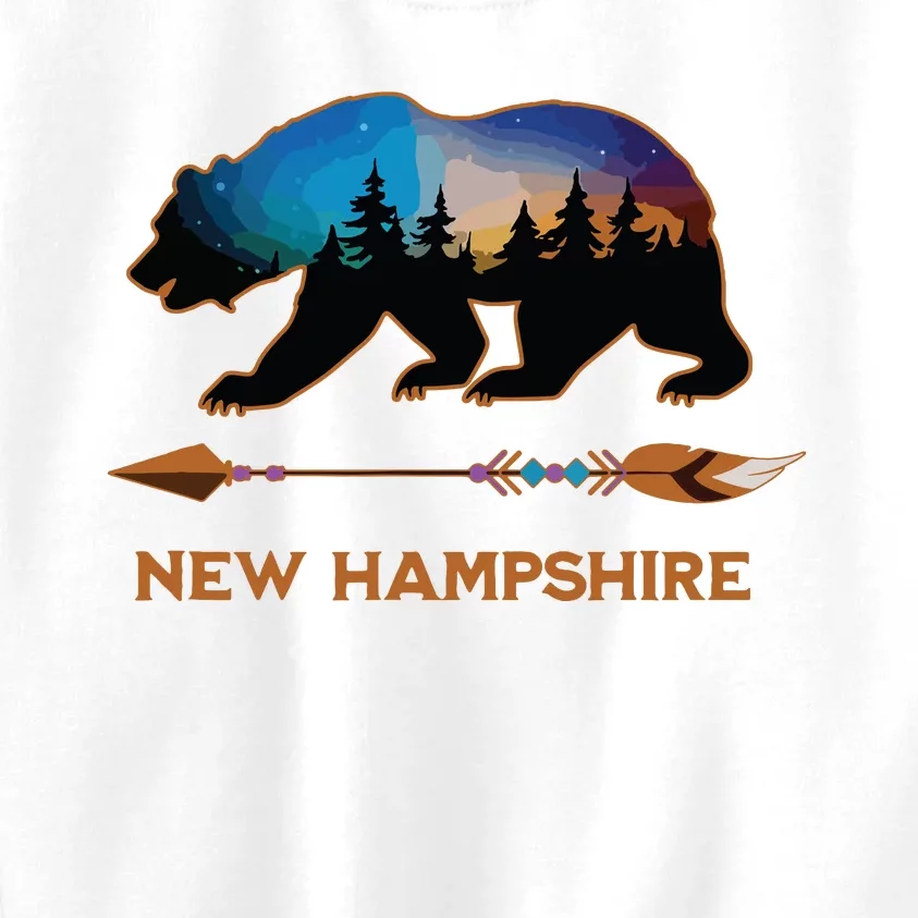 New Hampshire Usa Black Bear Hiking Trails Vacation Souvenir Kids Sweatshirt