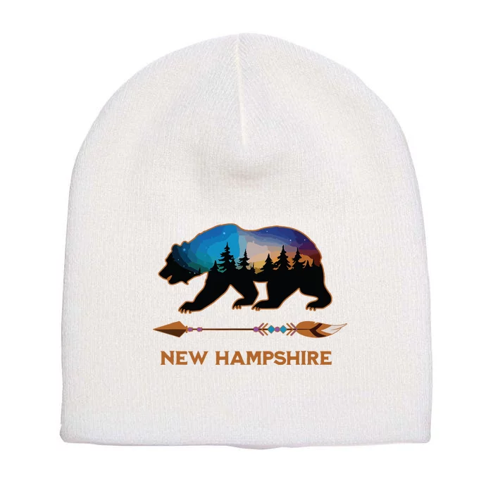 New Hampshire Usa Black Bear Hiking Trails Vacation Souvenir Short Acrylic Beanie