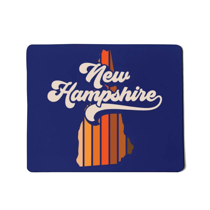 New Hampshire Vintage Retro 70s Stripe State Silhouette Mousepad