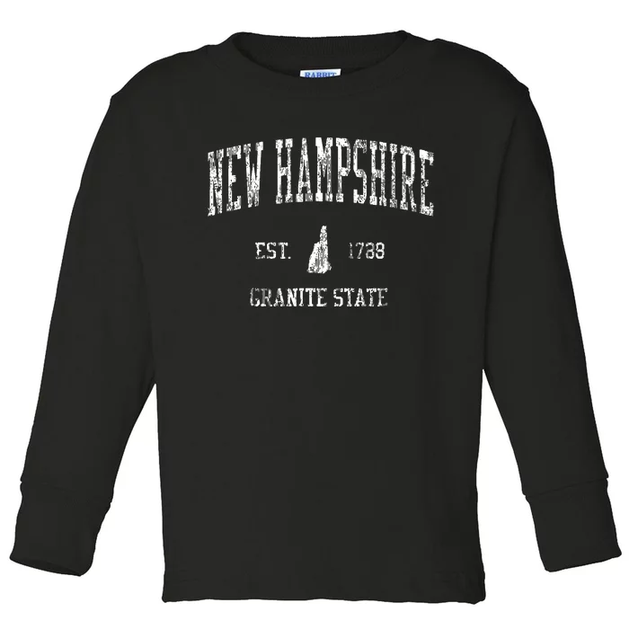 New Hampshire Vintage Sports Design Nh Toddler Long Sleeve Shirt