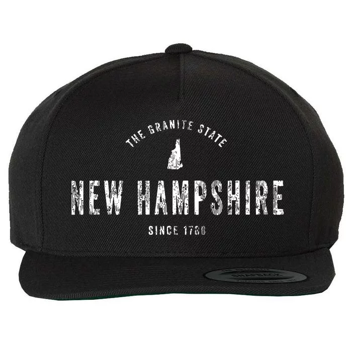 New Hampshire Vintage Sports Design Retro Nh T Wool Snapback Cap