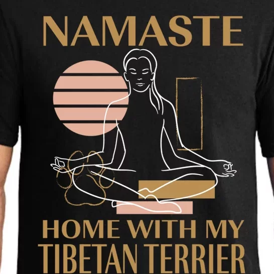 Namaste Home With My Tibetan Terrier Sayings Dog Lover Gift Pajama Set