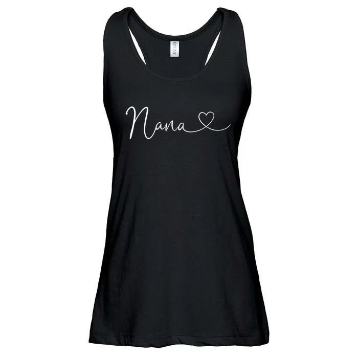 Nana Heart Women Grandma Christmas Mother's Day Birthday Gift Ladies Essential Flowy Tank