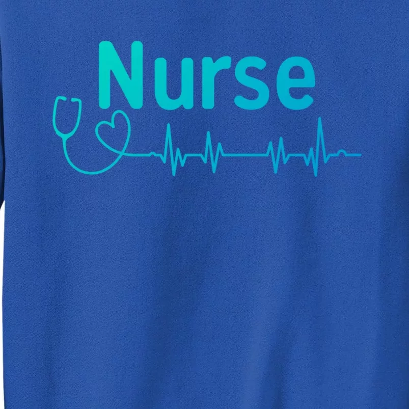 Nurse Heartbeat With Stethoscope Er Nurse Great Gift Tall Sweatshirt