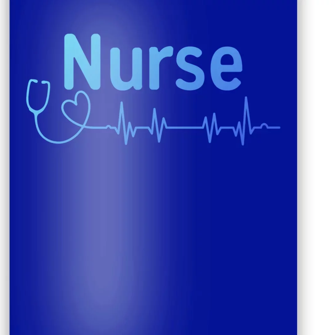 Nurse Heartbeat With Stethoscope Er Nurse Great Gift Poster